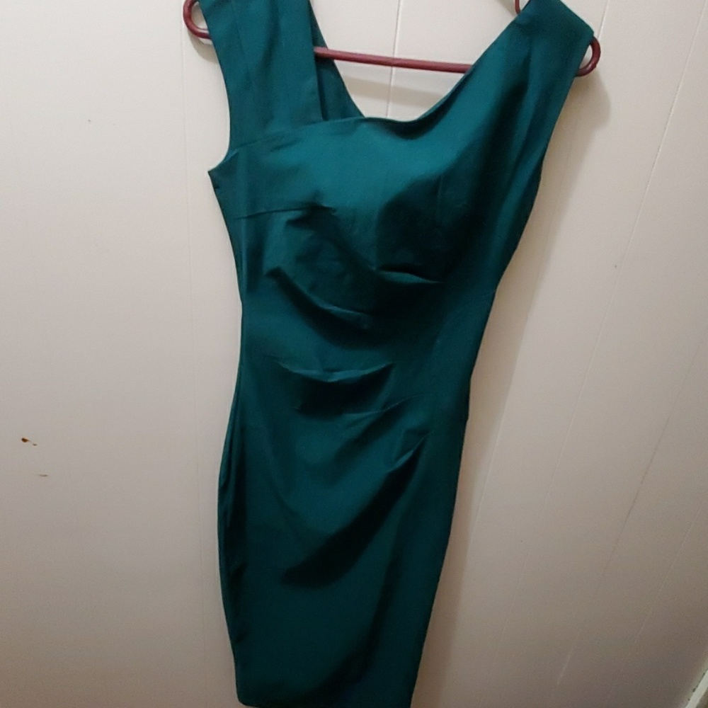 Green Structured Midi Dress